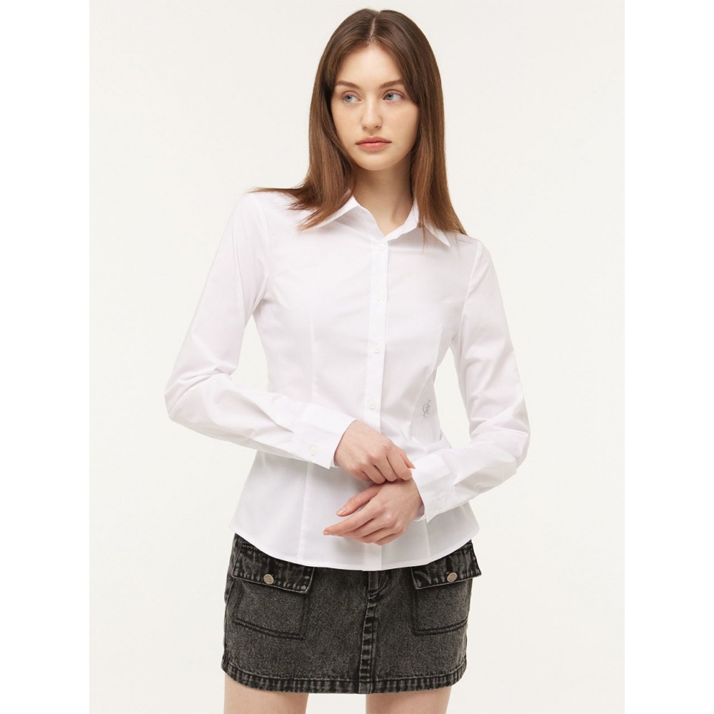 CITYBREEZE リンクルフリースリムフィットシャツ WHITE