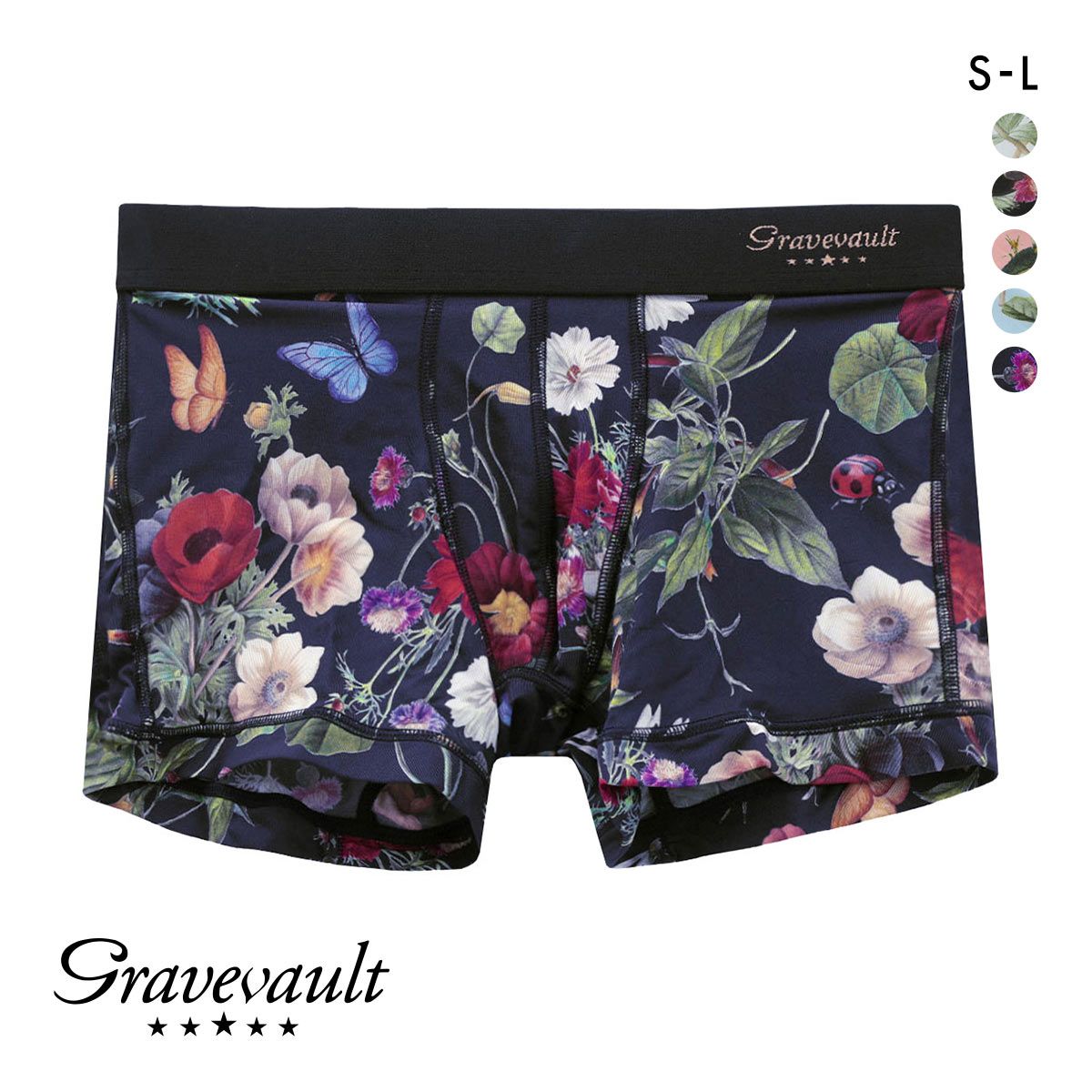 グレイブボールト Gravevault フローラプリント ショートボクサーパンツ