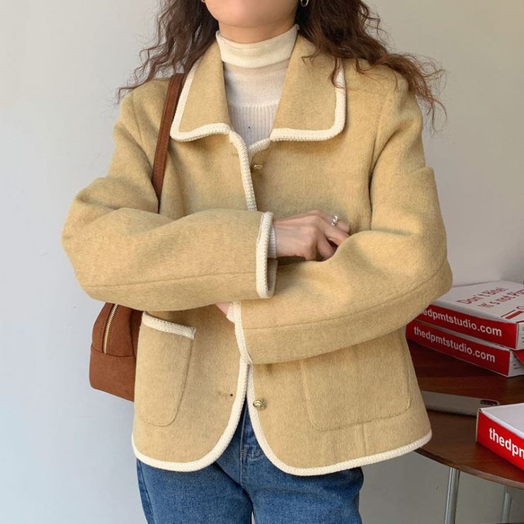 パイピングショート丈ジャケット ジャケット レディース レディース 春 夏 秋 冬