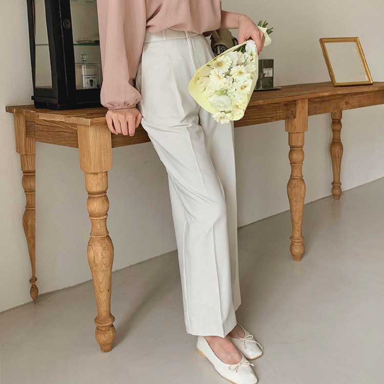 [tsl0298] 韓国ファッション ピンタックワイドスラックス