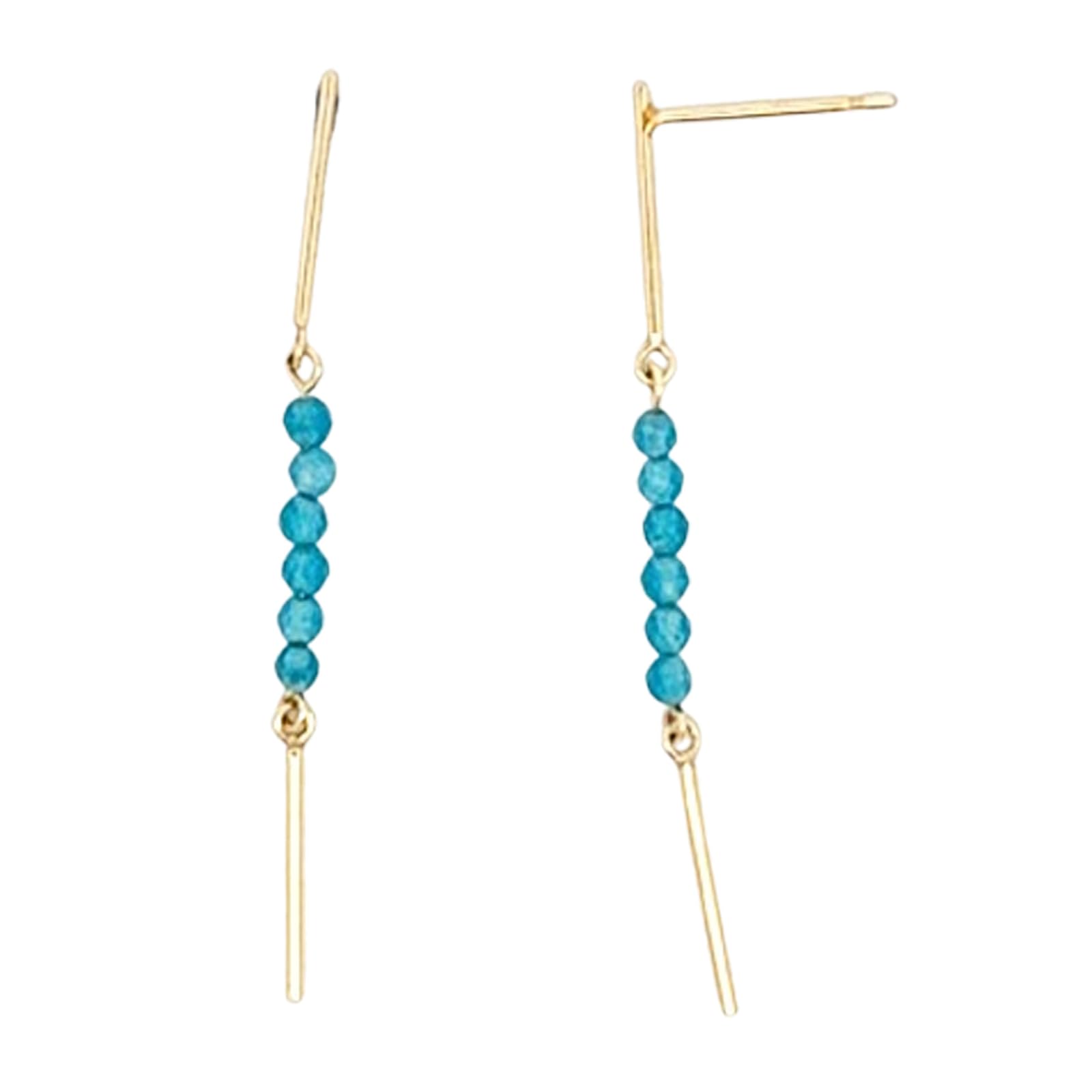 ブルークォーツ ラインデザインピアス K10イエローゴールド 7,716円