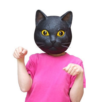 コスプレ 仮装 M2 黒ネコ 【 コスプレ 衣装 ハロウィン パーティーグッズ おもしろ かぶりもの 動物 ハロウィン 衣装 動物マスク アニマルマスク 面白マスク プチ仮装 おもしろマスク 変装グッ
