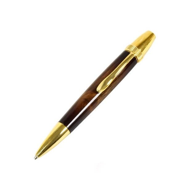 日本製 Air Brush Wood Pen サンバースト ボールペン（ギター塗装）パーカータイプ/芯：0.7mm胡桃/ウォールナット