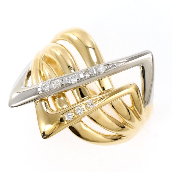 PT900 プラチナ K18YG リング 指輪 16号 ダイヤ 総重量約4.9g ジュエリー 中古 44,910円