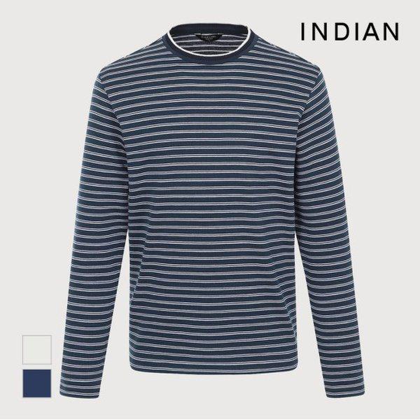 [INDIAN] ストライプ ラウンド Tシャツ_MIVAL4S1181