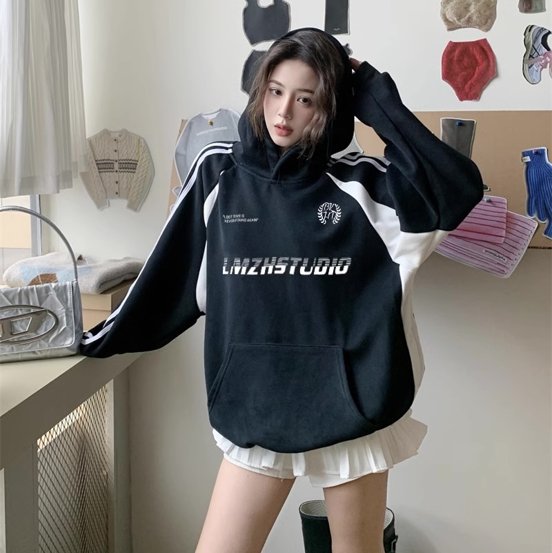 パーカー ラインパーカー レディース Qoo10] ライン パーカー レディース 韓国 ファ : レディース服