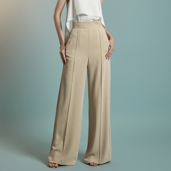 P9166 ピンタック スラックス