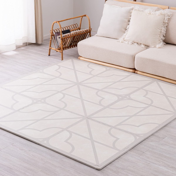 240631802 レトロデザインのジョイントマット キュロス 9枚組 アイボリー メーカー直送