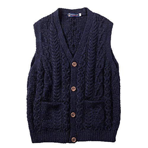 [ジェイエムクーパー] ベスト フィッシャーマンズベスト 英国製 ニット ウール100% メンズ (ネイビー, L) 19,404円