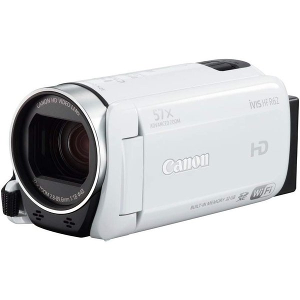 【中古】キヤノン Canon デジタルビデオカメラ iVIS HF R62 光学32倍ズーム ホワイト IVISHFR62WH 35,620円