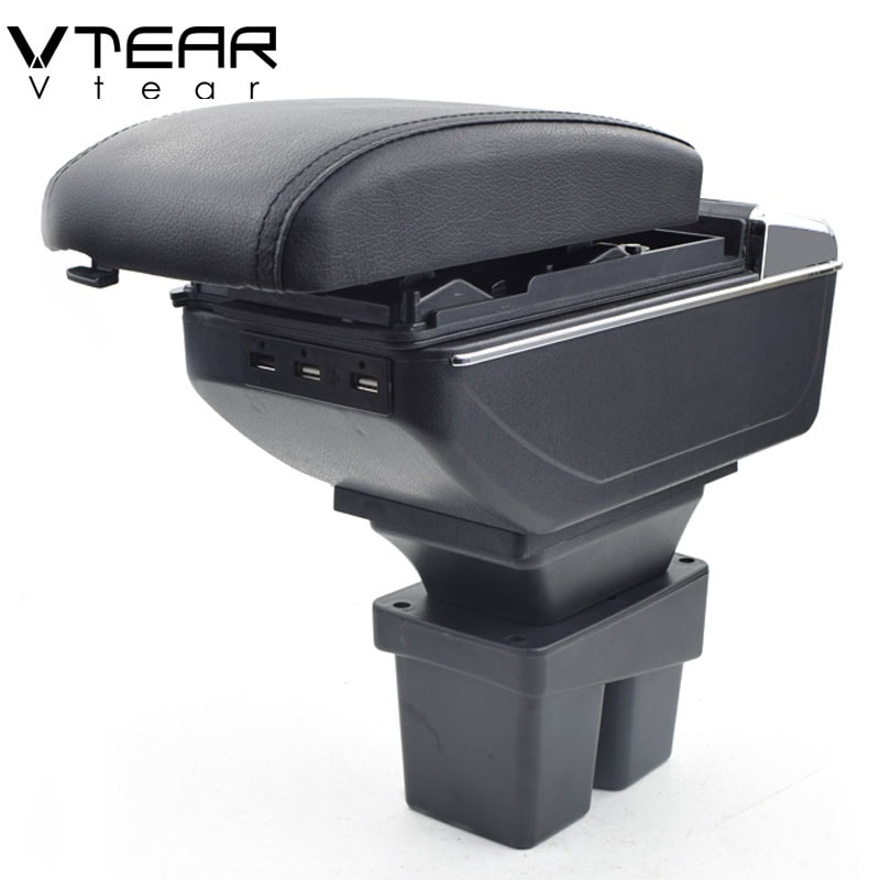 Honda City 2004-2009 アームレストボックスUSB充電用高層二層中央収納内容カップホルダー灰皿アクセサリー部品