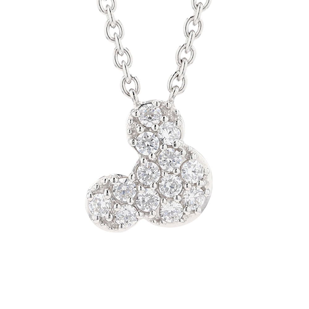 [ディズニー]Disney ミッキー シルバー ペンダント ネックレス キュービックジルコニア(VPCDS20005)