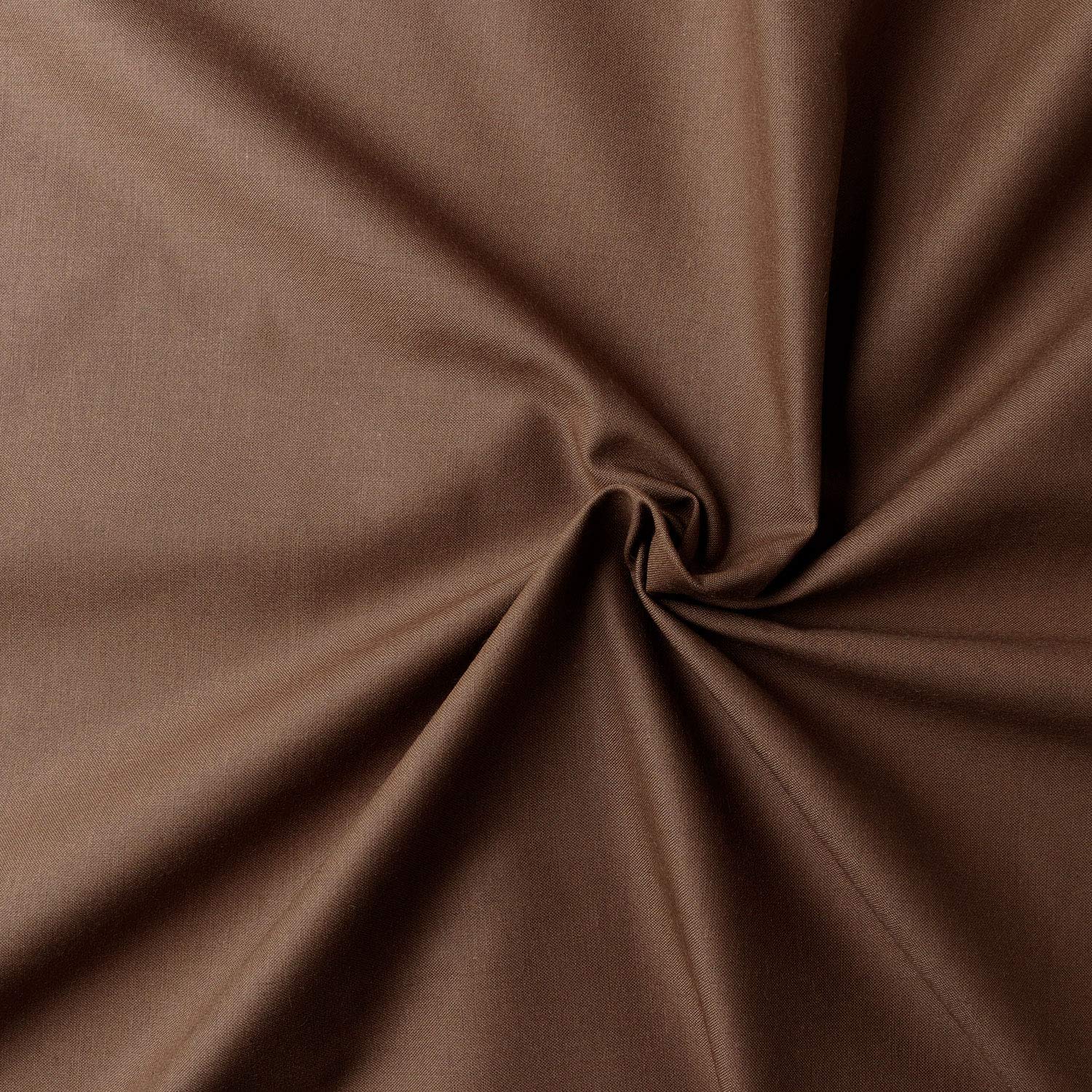 日本紐釦貿易(Nippon Chuko) NBK エイティスクエア 無地 生地 綿100% シャーティング チャ ブラウン系 巾約110cm×8m切売カット KD4630-147-8M