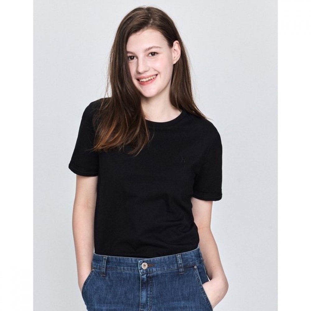 [25SS] エッセンシャルラウンドネック 100% コットンショートスリーブ T シャツブラック HSTS5BC36BK 7,567円