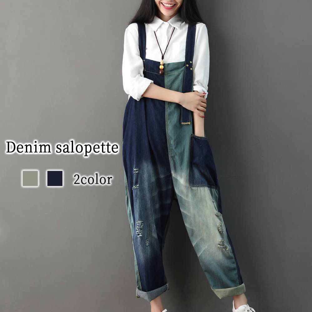 サロペット レディース デニムサロペット トップス 秋 服 マタニティ 40代 ワンピース 50代 パンツ デニム ニット ファッション 低身長 おしゃれ 大人 シャツ コーデュロイ バッグ 冬 オー 5,459円