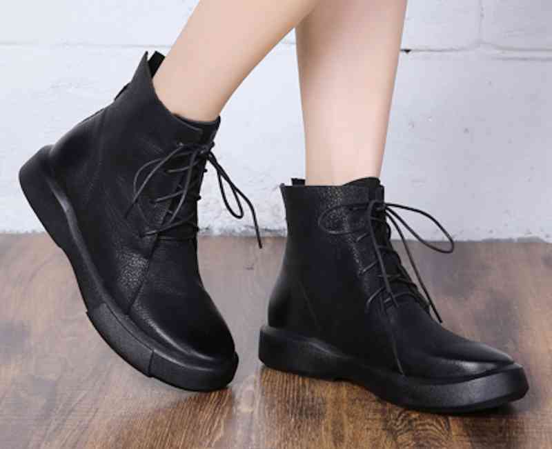 ブーツ レディース ミドル レースアップ ウォーキング レザー 靴 ショート 軽量 撥水 防寒 厚底 歩きやすい 滑らない おしゃれ 本革 革 スニーカー 4E ロング 軽い ヒール フロント 春 冬