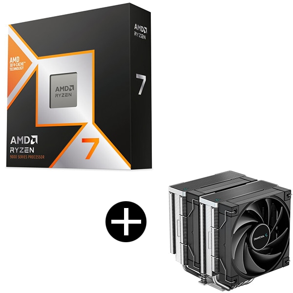 Ryzen 7 9800X3D CPU + DEEPCOOL R-AK620-BKNNMT-G ブラック サイドフロー型CPUクーラー セット