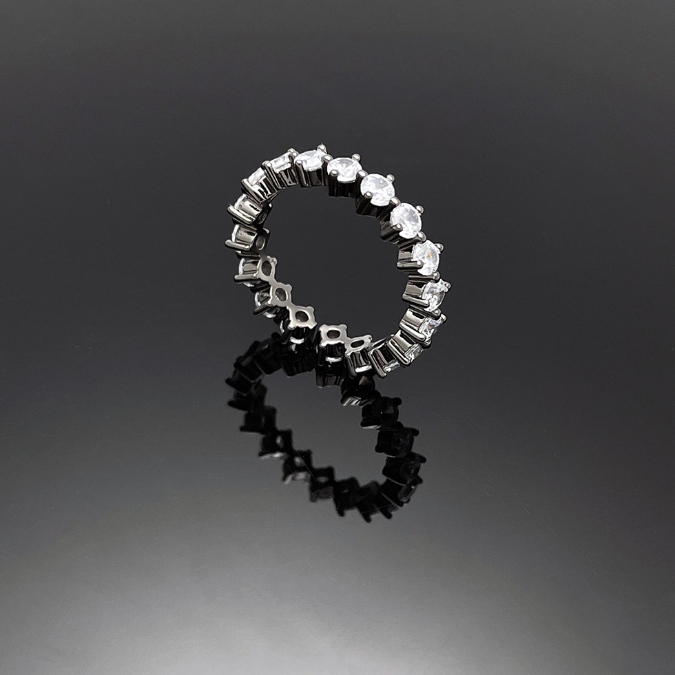 4prong 3mm Compass Ring Black Gold
