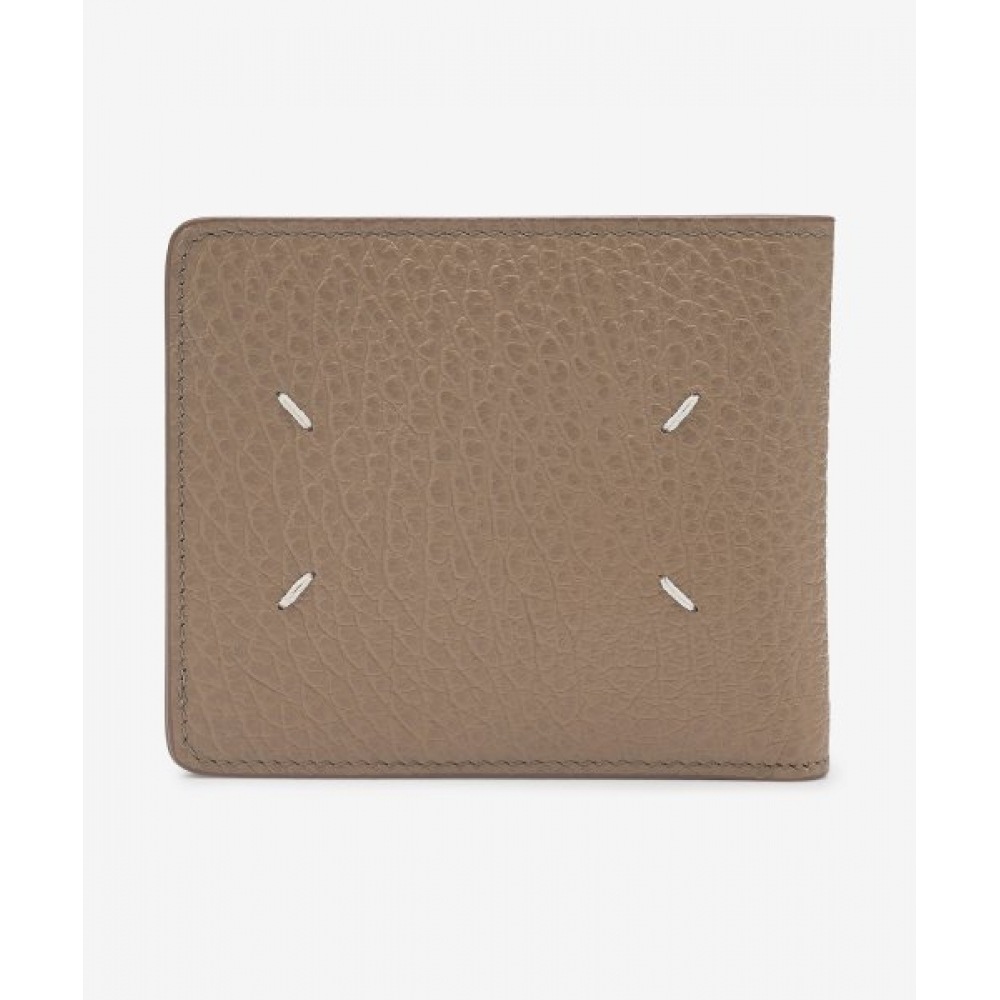 メゾンマルジェラメンズ 4ステッチスリム二つ折り財布-シャモア/SA1UI0016P4455T2172