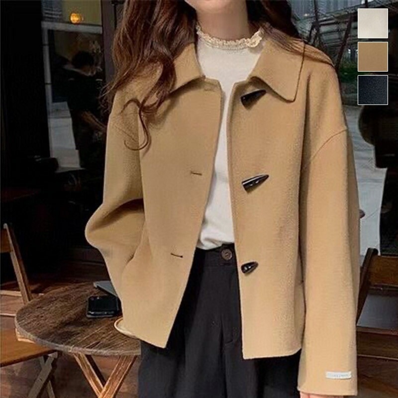 【2点購入で150OFF】【短納期】ショートコート レディース 冬 ジャケット ゆったり 体型カバー 軽量 ショート丈 保温 あったか おしゃれ コート ライトアウター ゆるシルエット 防寒コート 上