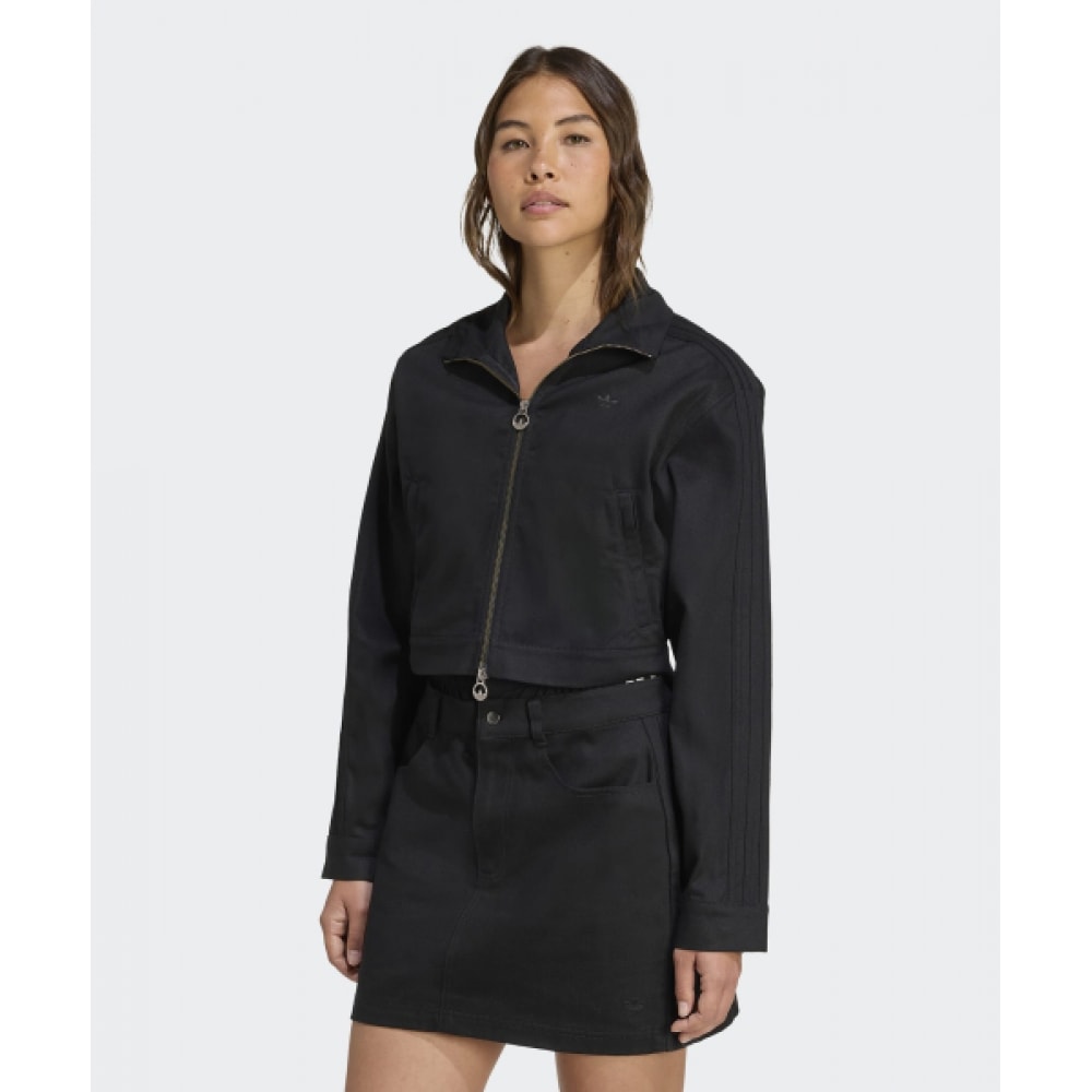 アディダスファイヤーバードツイルクロップトラックトップ-ブラック/JW7267