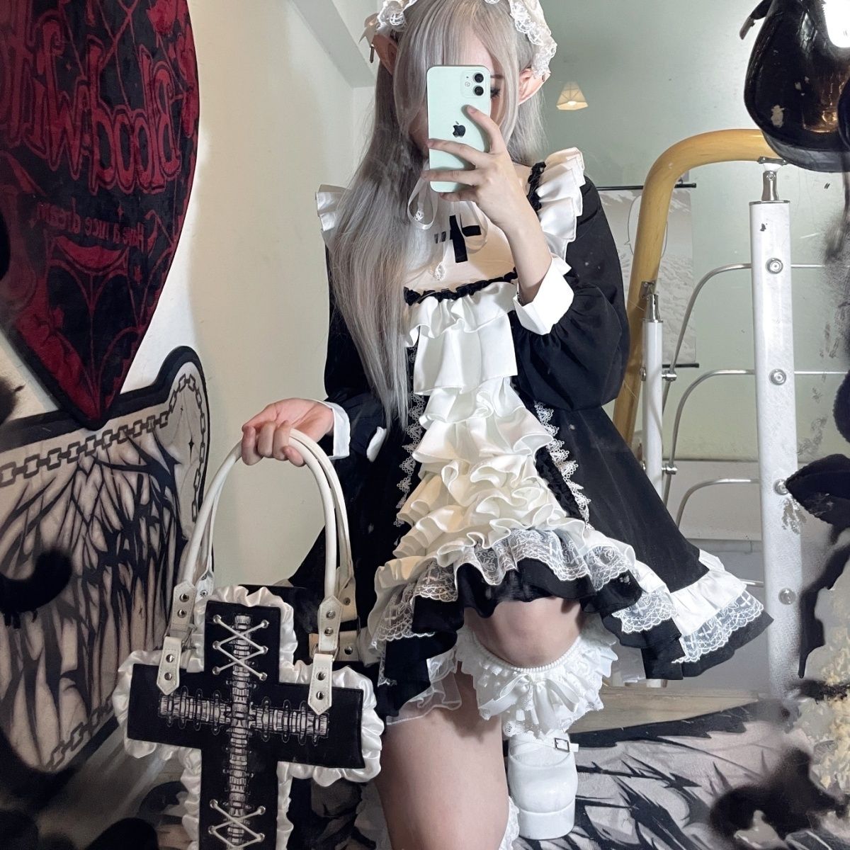 ロリータドレス原初の魔女 ダークゴシック 修道女風ロリータ 「十字架の祈り」 OPドレス
