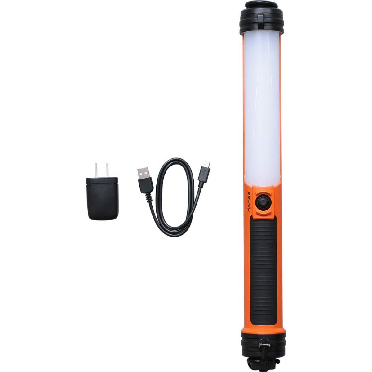 アイリスオーヤマ LEDスティックライト 充電式 LWS-500SB-CH 500lm 充電器付き 虫がよりにくい ハンディ ライト 作業灯 ワークライト