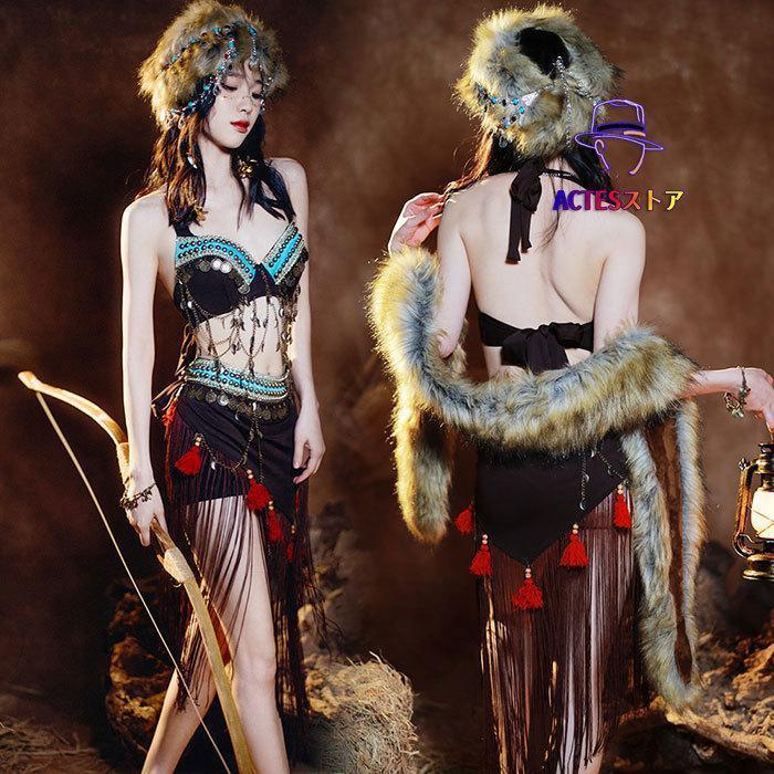 ベリーダンス 衣装 セット ブラ トップス フリンジ ロング丈 ヒップスカーフ スカート ベリーダンス 衣装セット レディース ダンス 衣装 おしゃれ ベリーダンス