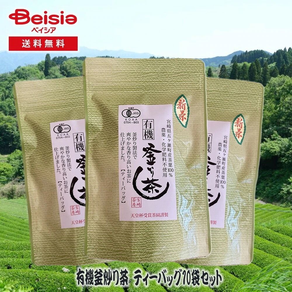 宮崎茶房 有機釜炒り茶 ティーバッグ10袋セット