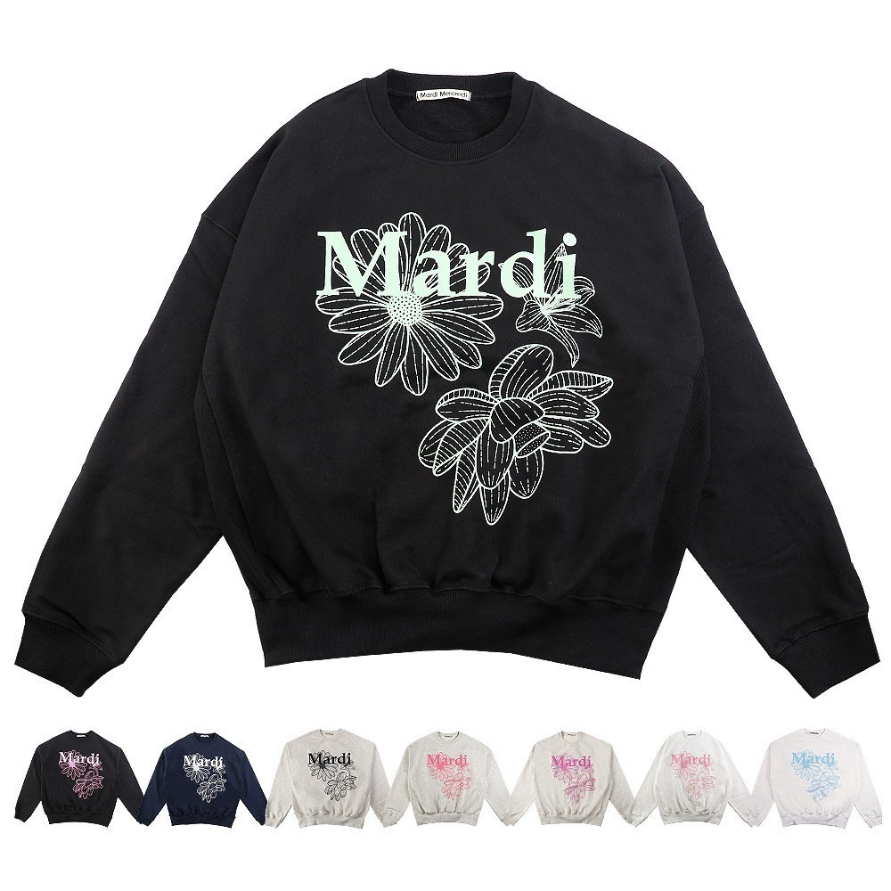 SWEATSHIRT TRIPLE FLOWER 長袖 レディース 韓国 ファッション アパレル