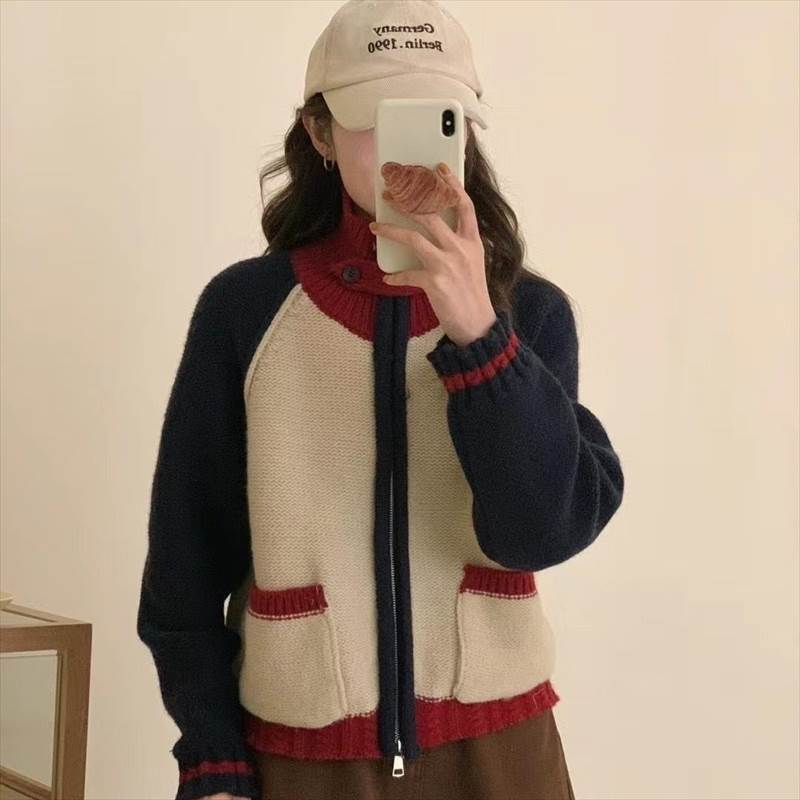 トップス カーディガン レディース 長袖 ハイネック 前開き ファスナー ミディアム丈 ポケット かわいい 大人可愛い きれいめ シンプル 上品 おしゃれ かっこいい カジュアル こなれ感 個性的 ラ