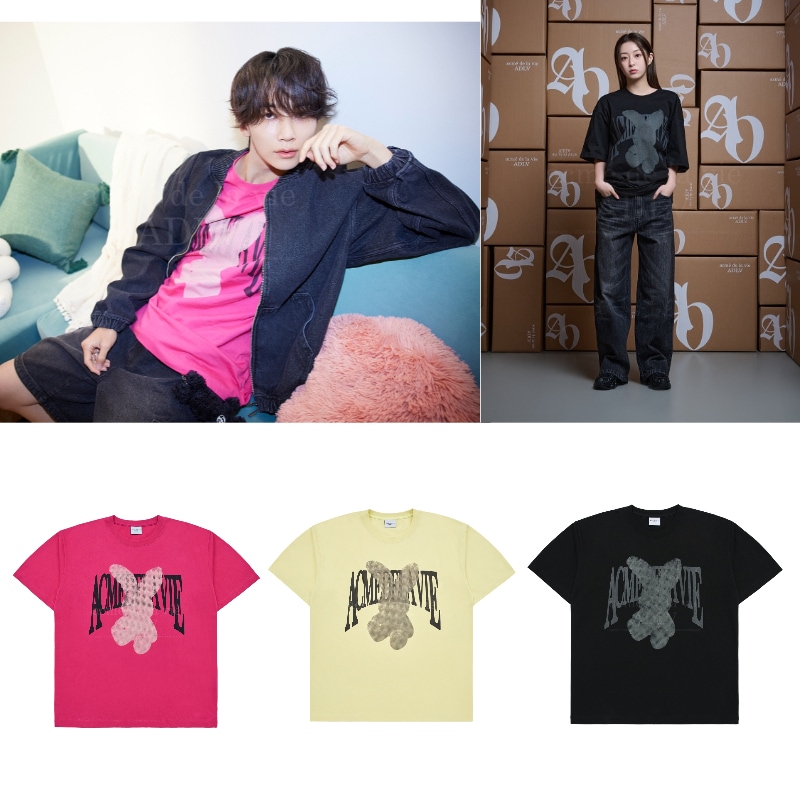 【SEVENTEENジョンハン着用】HALFTONE DOT LAYER FUZZY RABBIT SHORT SLEEVE T-SHIRT 半袖Tシャツ