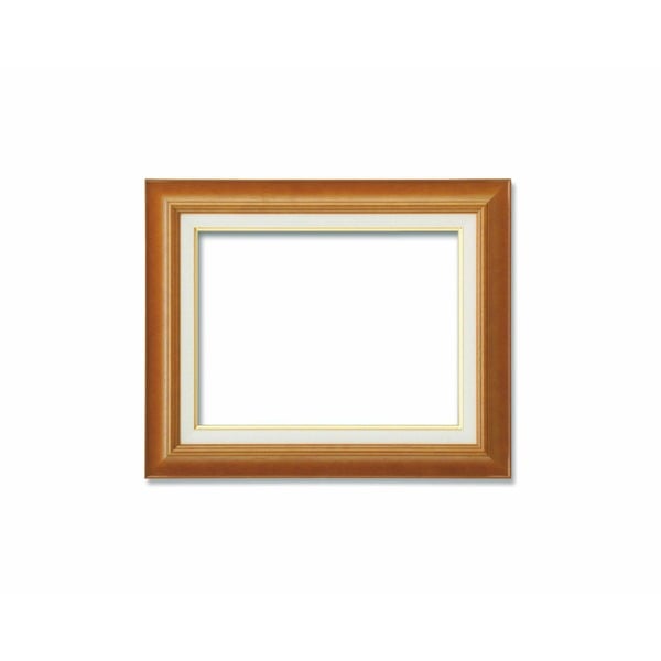 ( Pサイズ額 ) 油絵額 キャンバス額 木製 茶色 P8号 455×333mm チーク 油額 油絵額 額 額縁 フレーム 簡単装着 工具不要