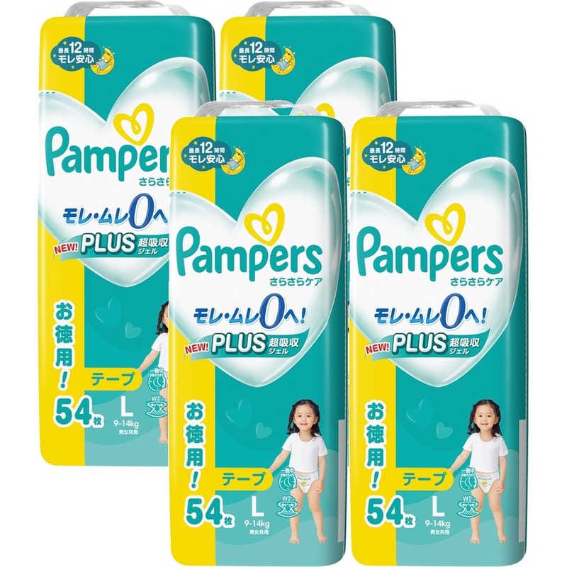 P＆G　(ケース販売) パンパース さらさらケア テープ ウルトラジャンボ L(9-14kg) 54枚×4個