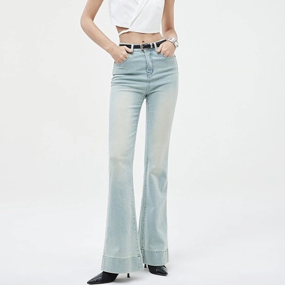 オリジナルは古い新品フレアーパンツ スラックスパンツ ジーンズ タイトパンツ デニムボトムス