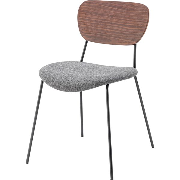 チェア グレー×ブラウン（ウッド） （約W48×D55×H75×SH46cm） 完成品