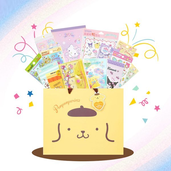 サンリオ ポンポンプリン 文具セット ショッピングバッグ 手紙用紙 ステッカー ファンシー