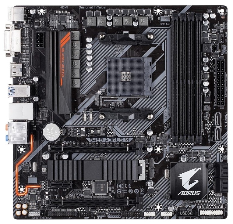 GIGABYTE B450 AORUS M AM4 AMD B450 SATA 6Gb/s USB 3.0 HDMI Micro ATX AMD Motherboard