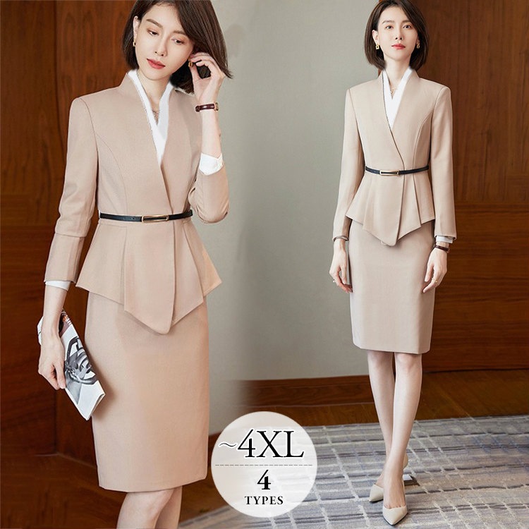 ノーカラージャケット お呼ばれ フォーマルスーツ 卒業式 無地 同窓会 スーツセット ママスーツ 代 卒園式 パーティー 入園式 ネイビー スカートスーツ パンツスーツ 細見え 代