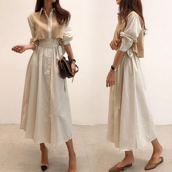 シャツワンピース レディース 40代 マキシワンピース 春夏秋 長袖ワンピース フレアスカート Sale 91 Off フェイクレイヤードン きれいめ オシャレカジュアル韓国風 ゆったり 30代 シャツワンピース レディース 40代 マキシワンピース 春夏秋 長袖ワンピース フレアスカート Sale 91 Off フェイクレイヤードン きれいめ オシャレカジュアル韓国風 ゆったり 30代