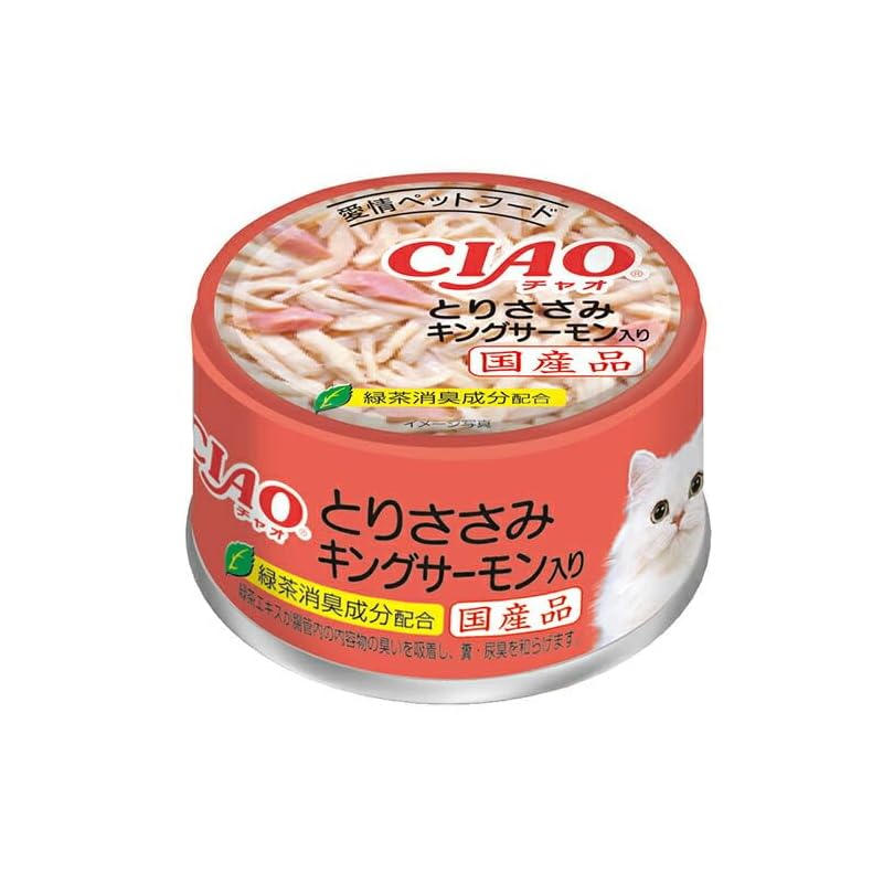 チャオ ホワイティ とりささみ キングサーモン入り 85g×24缶 4,890円