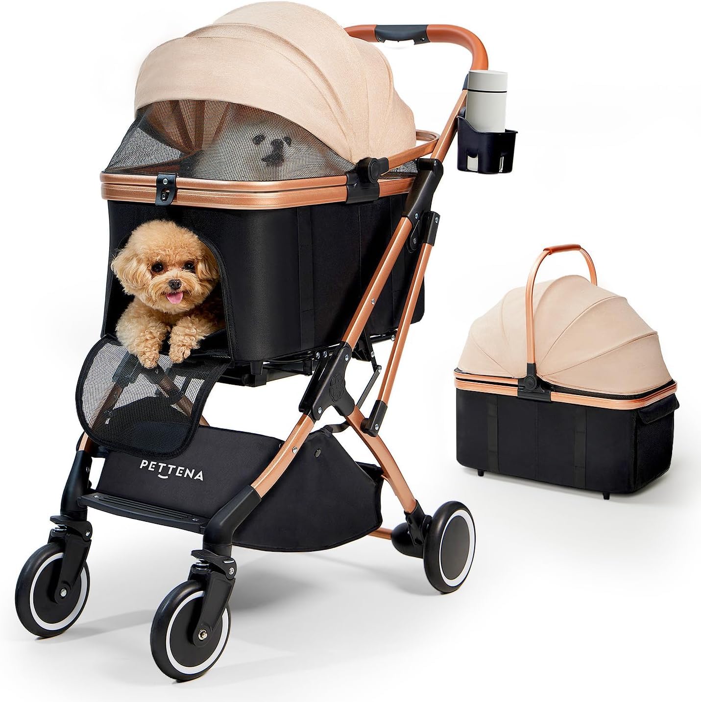 PETTENA ペットカート 分離型 耐荷重20KG 広い空間 自立可能 ワンタッチ折畳 軽量 使用簡単 犬用 バギー 猫 犬用カート PETTENA KNIGHTその他