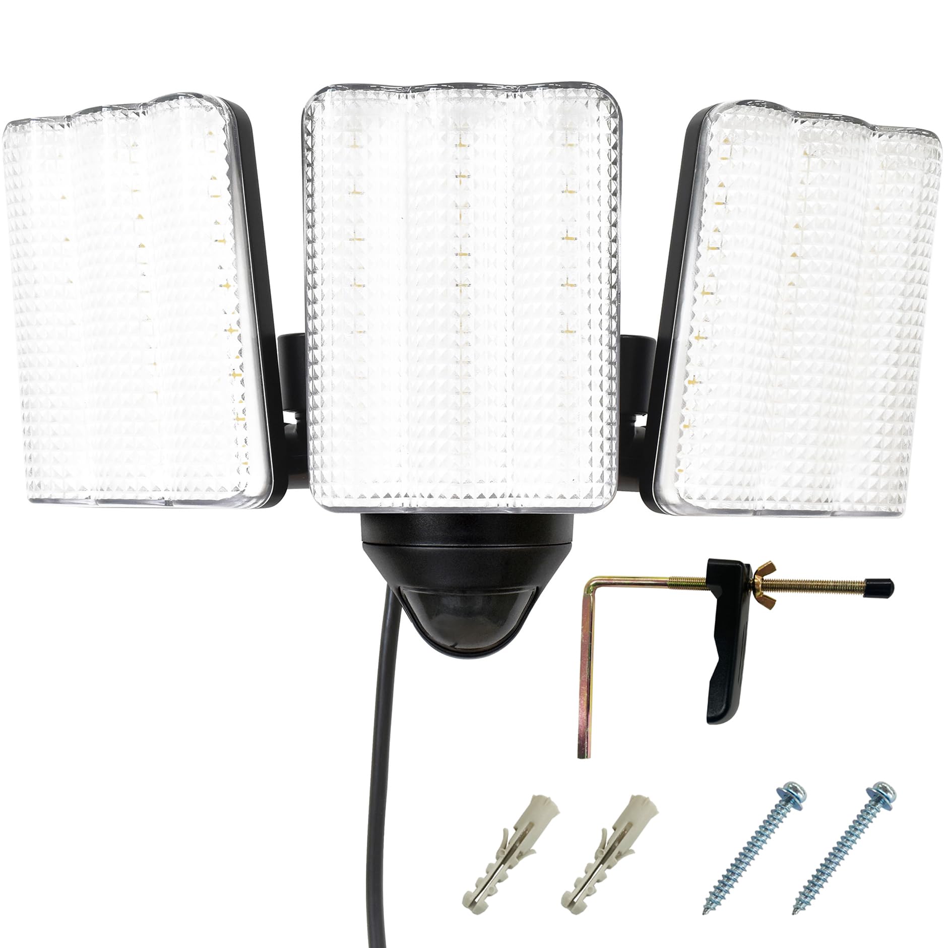 全国送料無料 DAISHIN センサーライト コンセント式 DLA-17T300 屋外用 人感 LED AC 100V 3灯式 電源 防犯 ライト 外灯 防水規格 防雨型 人感センサーライト 外 人感