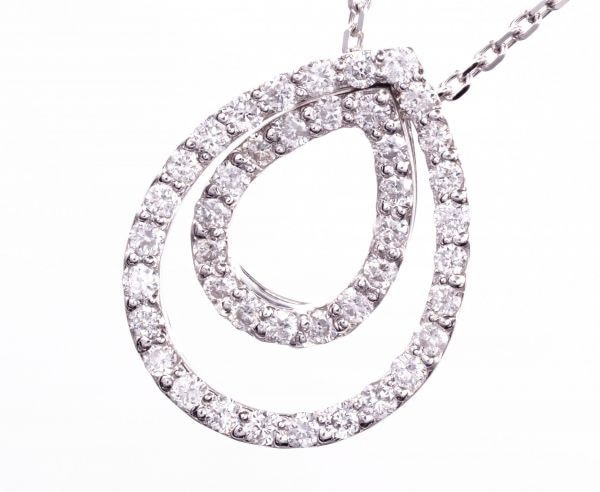 憧れの最高級大型 天然 ダイヤモンド ネックレス ドロップ 雫 pt900 国内生産品 取外し可高品