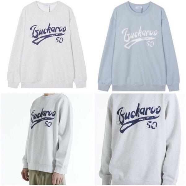 男性フロントヴィンテージ刺繍ロゴルーズスウェットシャツ_US