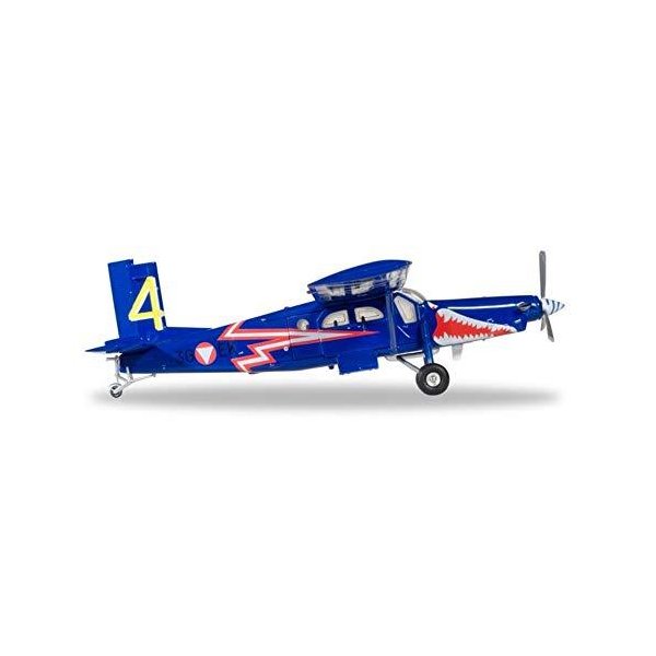 herpa 580274 Austrian Air Force Pilot PC-6 Turbo Porter-4 Wing， Blue Elise-3G-EK 並行輸入品