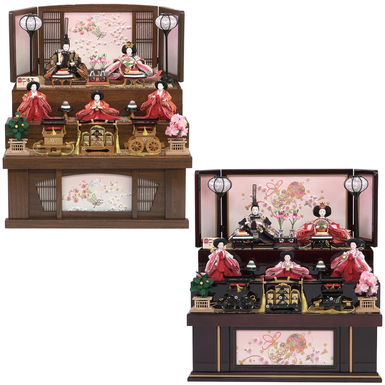 雛人形 ひな人形 お雛様 おひなさま かわいい 手作り 2025年 新作 秀光 限定品 送料無料 コンパクト 初節句 ひな祭り 五人 5人 豪華 3段 三段 収納 選べる 男雛 女雛 買得 お得 人気