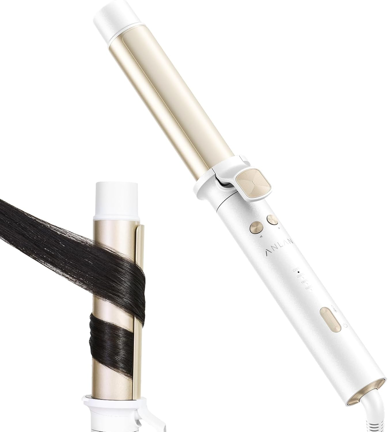 【美人百花掲載】ANLAN オート カールアイロン 32mm コテ 自動＆手動両用 カールアイロン 160℃～220℃ 4段階温度調節 ヘアアイロン 20s急速予熱 プロ仕様 初心者対応 全髪質対応