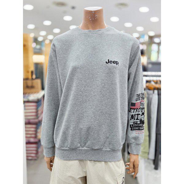 男女共用袖グラフィックルーズフィットマンツーマン(JQ3TSU861_MG)_DG