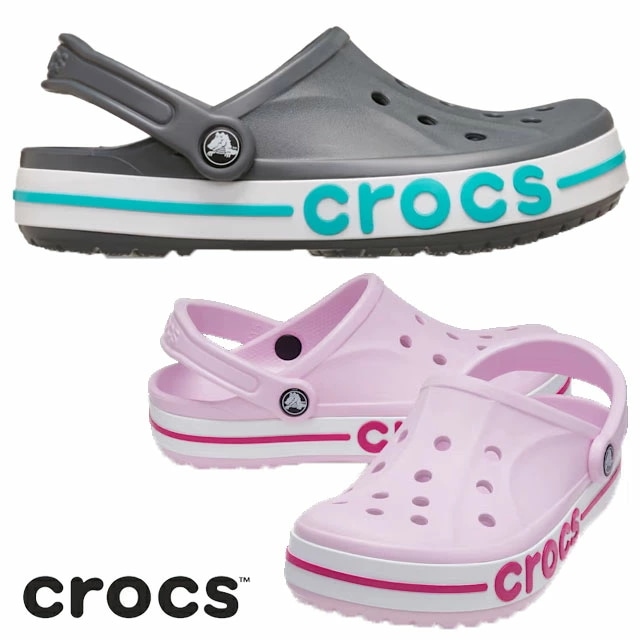 クロックス レディース クロッグサンダル バヤバンドクロッグ メンズ シャワーサンダル サボサンダル コンフォートサンダル 205089 1T9 チャコール/マルチ 6TG バレリーナピンク/キャンデ